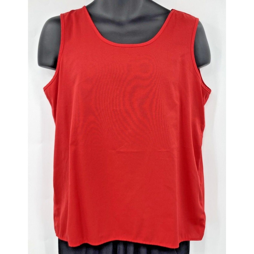 Vintage 70s Orare Solid Basic Red Pullover Tank Top Made In USA Womens Large